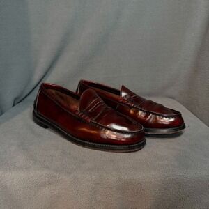 Vintage Blanche Penny Loafers Men's Size 8 Burgundy Leather Slip On Dress Shoes
